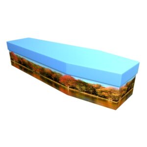 Autumn Scene Cardboard Coffin - Price Reduced!