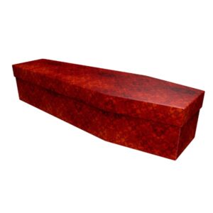 Red Texture Cardboard Coffin - Price Reduced!