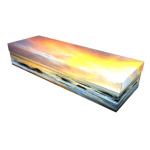 Seaside Sunset Cardboard Coffin Casket