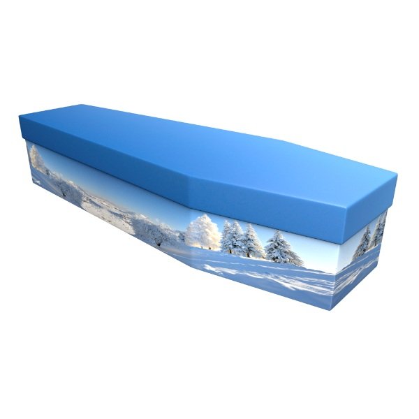Winter Scene Cardboard Coffin - Price Reduced!
