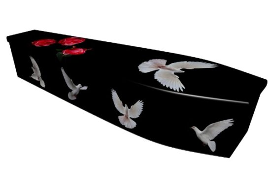 Dove Printed Wooden Coffin