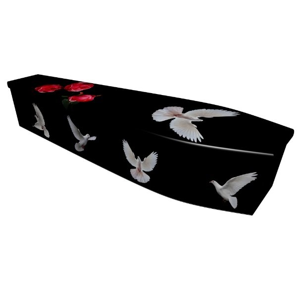Dove Printed Wooden Coffin