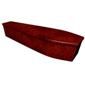Red Texture Printed Wooden Coffin