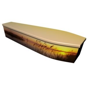 Spring Sunset Printed Wooden Coffin