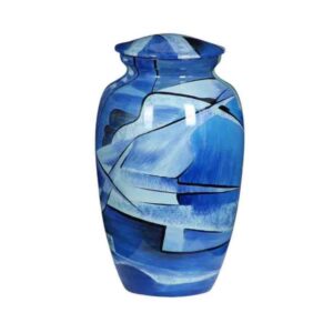 Cremation Urn - Blue Collage