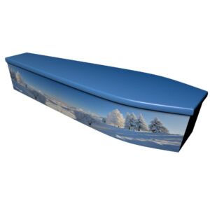 Winter Scene Printed Wooden Coffin