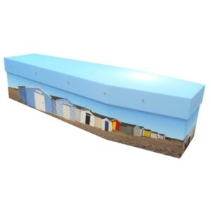 Beach Huts Cardboard Coffin