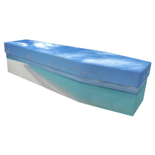 Maldives beach Cardboard Coffin