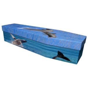 Dolphin and whales Cardboard Coffin