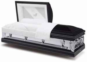 Silver Ebony Steel American Casket coffin